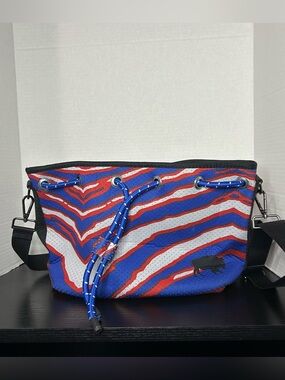 Buffalo Bills NFL Zubaz Blue Red Leveled Up Buffalo Purse Bag